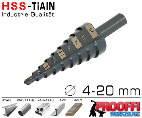 Hss tialn stufenbohrer konus - hss,