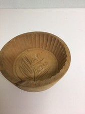 alte Butterform Holz geschnitzt Blätter Verzierung Butter