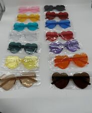 Party Strand Fasching Herzbrille Herzchenbrille Neu Mehrfahrbig Set 14 Stück