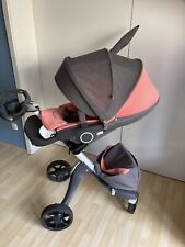 Stokke Kinderwagen Xplory V5 mit Zubehör Silber Korall