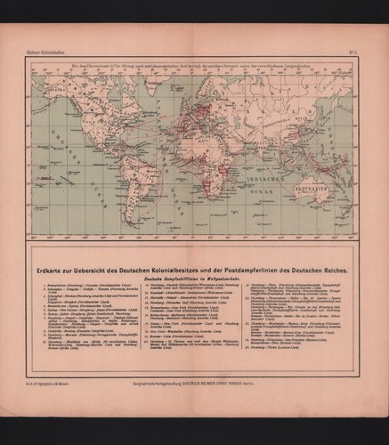 Landkarte map 1908 deutscher - map, 1908: