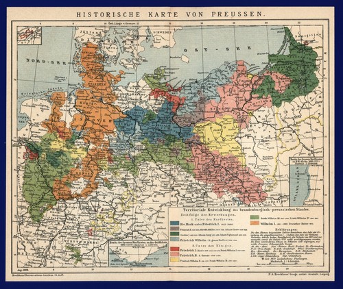 Landkarte anno 1908 preußen - landkarte,