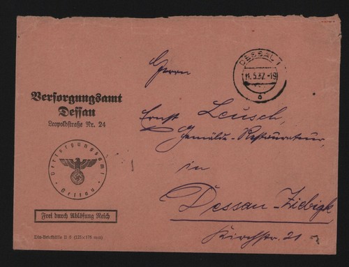 Dessau briefumschlag 1937 - dessau,,