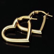 Grosse Herz Creole Goldohrringe Ohrringe 585 14K ECHT GOLD NEU SCHMUCK