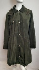PERSONA by MARINA RINALDI Mantel Trenchcoat 44 46 Grün Kapuze Spitze Langarm