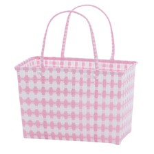 Overbeck & Friends: Markttasche Jolie Rosé-Weiß Medium, 43x23x28 cm,