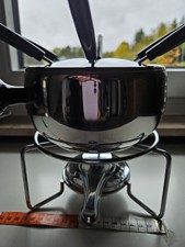 Fondue Edelstahl 6 Personen Spiritusbrenner  TOP  80er