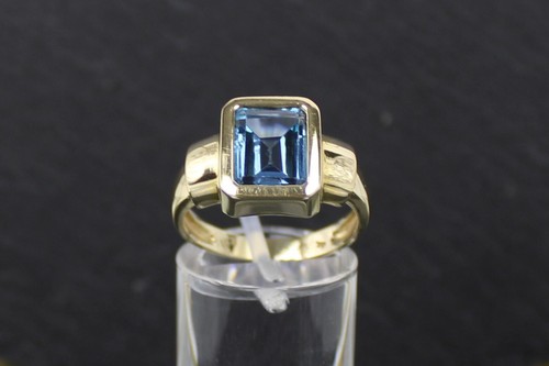 Blautopas goldring aus 585er - blautopas-goldring,