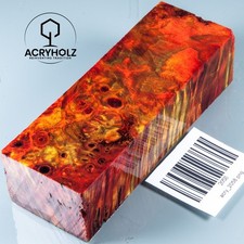 2058 Pappel Maser | 120x40x30 | Griffblock stabilisiert | ACRYHOLZ | Messergriff