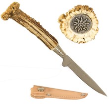 Trachtenmesser Messer Rehkrone mit Edelweiß  75er