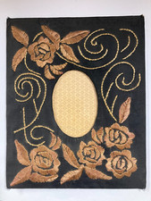 Bilderrahmen Fotorahmen26x21cm Stoff Jugendstil gestickt Aufstellrahmen