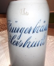alter geritzter Bierkrug Brauerei Bürgerbräu Hersbruck 1 Liter
