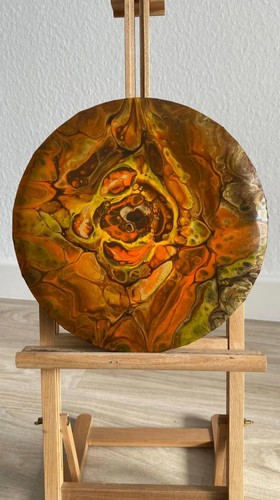 Original rundes acrylbild - original, ∅