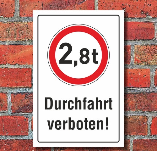 Schild durchfahrt verboten lkw - durchfahrt,