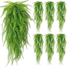 Kunstpflanzen Hängend 6 Stück Farn Grün 80cm Deko Kunststoff