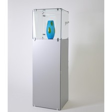 Juweliervitrine klein abschließbar Glasvitrine Exponatvitrine mit Sockel grau