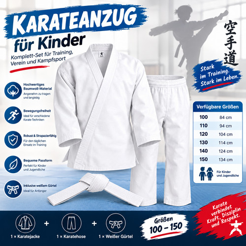Karateanzug 100 150 für - karateanzug, 100-150