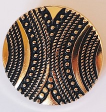 Vintage Halstuchring aus Metall Schwarz-Gold - Tuchring Schalring