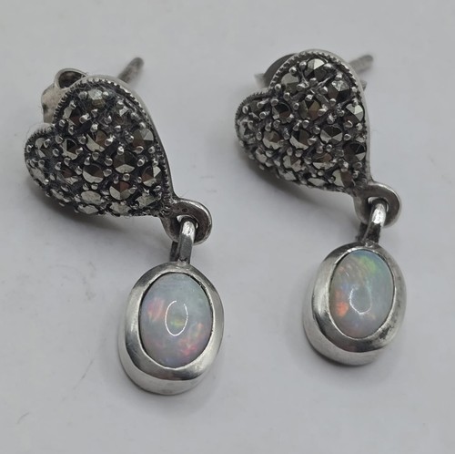 Vintage paar markasiten opal - paar, &
