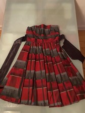 Festliches spanisches rotes Damen A-Linien Kleid aus Taft Gr. 40