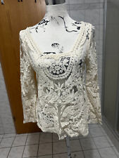 Tunika Stickerei Netz Shirt creme Sexy Elegant one Size 38/40 wie neu!!