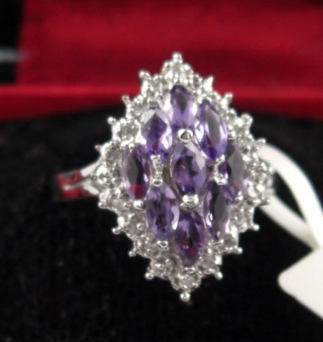 Amethyst ring navette - n6,