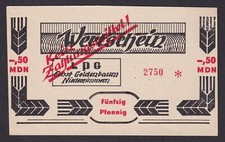 50 Pf. Banknote DDR LPG Geld "Ernst Goldenbaum" Niederzimmern um 1970 (100628)