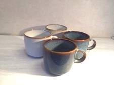 4er Set  Ikea GLADELIG Becher Tasse, grau Blau 37 cl / Steinzeug