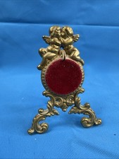 Messing Mini Staffelei Engel Putten Barock Stil 15,5cm Deko Bild Halterung