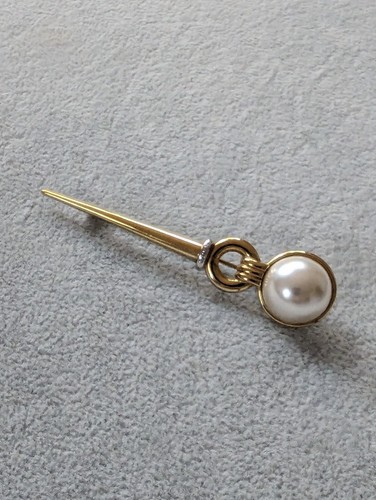 Brosche 333 gelbgold - brosche, mit