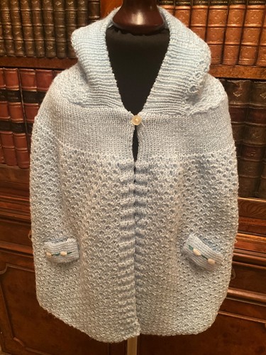 Vintage babyblau strick cape - babyblau,