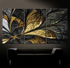 BLATTGOLD Abstrakt Leinwand