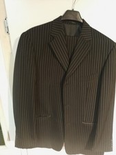 Schicker Nadelstreifen Anzug Gr.56 Jacket und Hose Schwarz.Weiss Gestreift Top