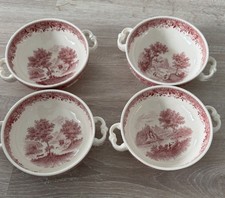 Villeroy & Boch, 4 Suppentassen, Schalen, Burgenland Rot