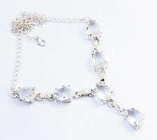 Weiß Topas Edelstein Handmade 925 Sterlingsilber Schmuck Ketten Größe