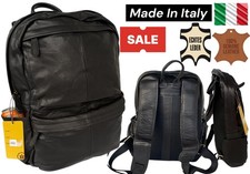 Unisex XL ECHTES LEDER Schwarz Rucksack Umhängetasche Unitasche Leather Backpack