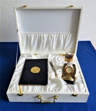 Empire Luxus Schreibtischgarnitur VERGOLDET Pferde Design ARABISCH Sattel Uhr