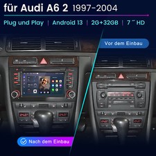 Carplay Android13 Autoradio GPS NAVI BT DAB+ FM Für Audi A6 4B2 4B5 C5 1997-2005