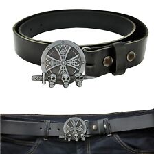 Mittelalter Biker Gothic Keltisch Wikinger Schnalle Ledergürtel 90 - 130 cm *253