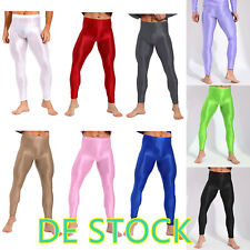 DE Herren Transparenter Nylon Strumpfhose Öl Glanz Leggings Hosen Lang Unterhose