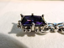 OTAZU Amethyst RIESIGES Edelstein Handarbeit 925 Sterling Silber Armband 112,46 Gramm