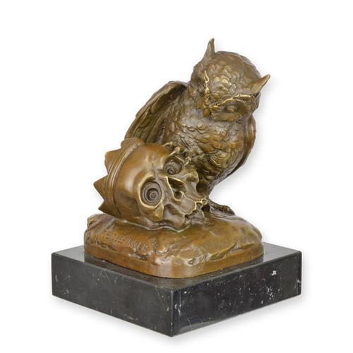 Bronzetierfigur eule mit - bronzetierfigur,