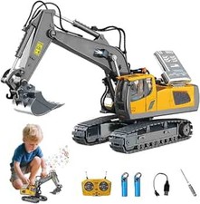 Fernbedienung Bagger Spielzeug für Kinder mit Licht und Musik RC Modell NEU