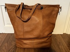 Vintage Reisetasche Leder Cognac Schuhfach Tasche Groß
