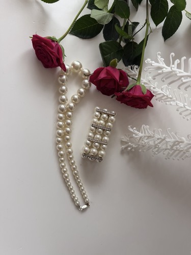 Vintage schmuckset perlenkette - schmuckset,