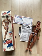 big jim figuren, 1974 Gold Metal, Olympia, Mit Kugel +Goldmedaille, Orginalkarto