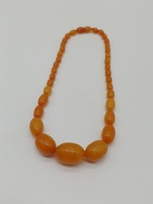 Bernstein Kette Collier Butterscotch Amber Orange Gelb natürlich 