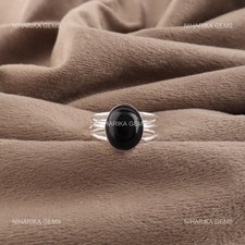 Schwarzer Turmalin Stein 925