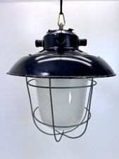 Alte Fabriklampe Emaille Lampe