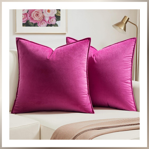 Kissenbezug samt 60x60 pink - kissenbezug,
